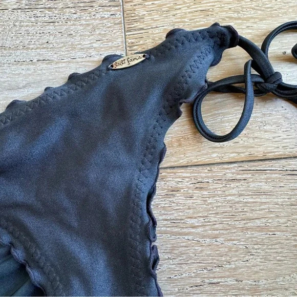 Luli Fama Wavy Ruched Back Tie Side Bikini Bottom - Picture 4 of 8